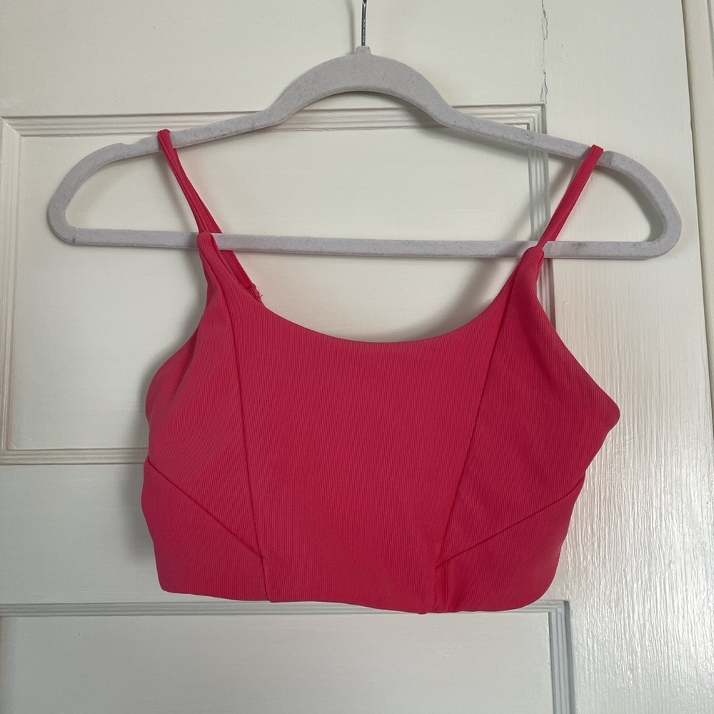 Pink sports bra